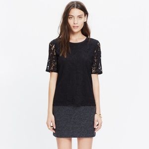 Madewell Lace Refined Tee Size S